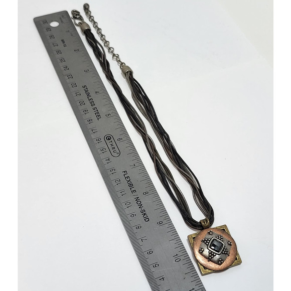 Chico’s Rope Necklace Silver Copper Gold With Stone Drop Pendant Gift for Her - Picture 6 of 6